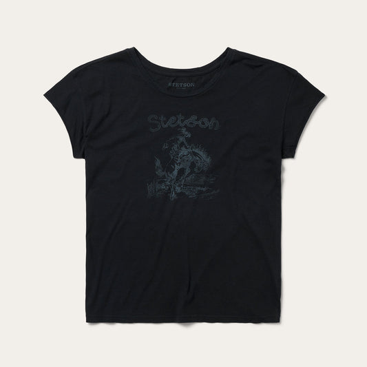 Bucking Cowboy Graphic Tee Women