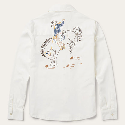 Western Embroidered Denim Shirt Women