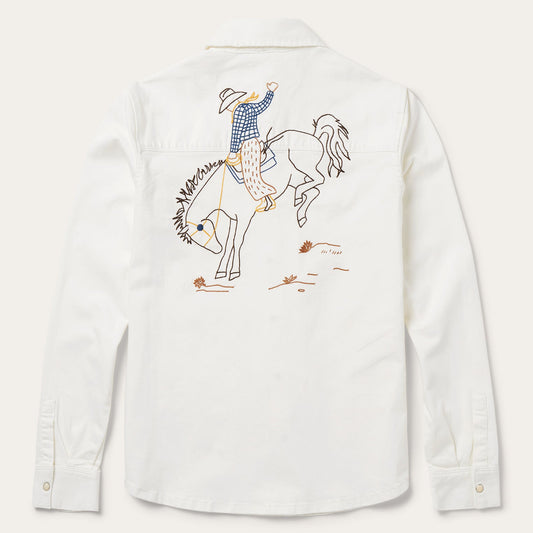 Western Embroidered Denim Shirt Women
