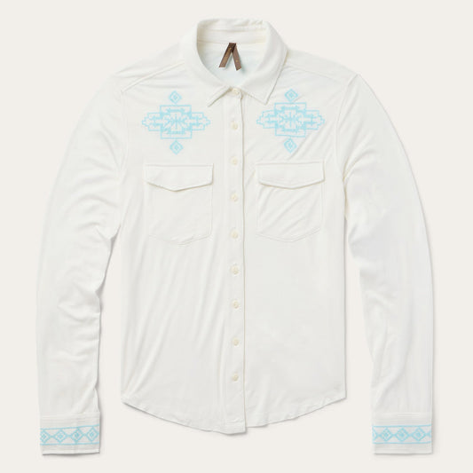 Embroidered Modal Western Shirt Women