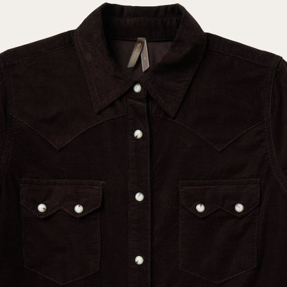 Corduroy Denim Western Shirt Women