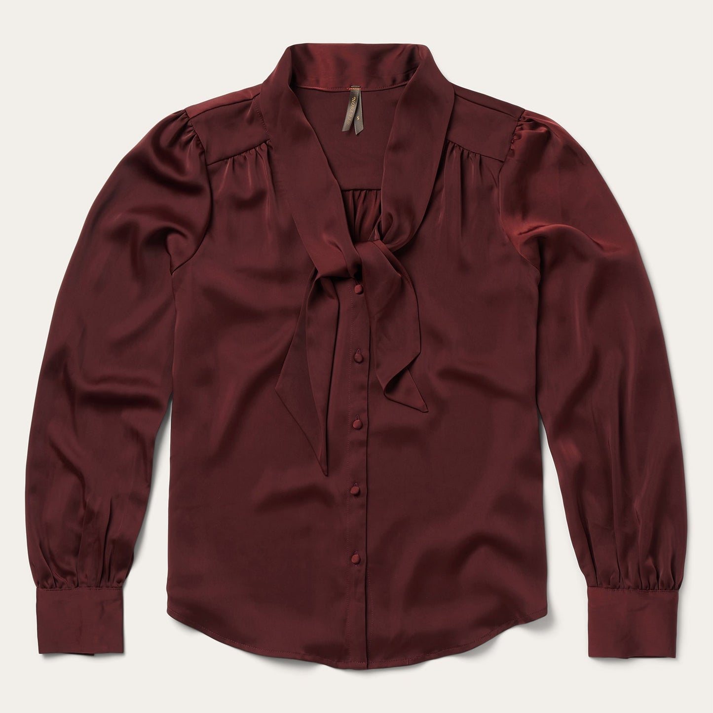 Wine Satin Blouse Women