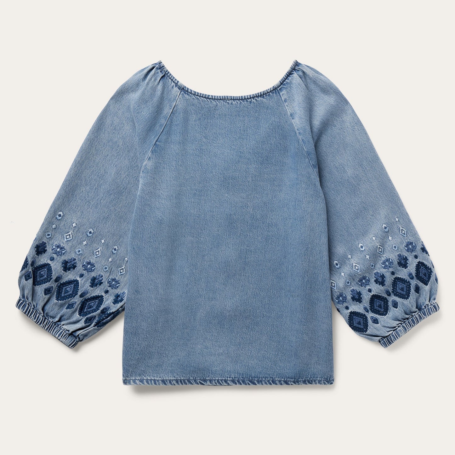 Denim Snap Front Blouse Women