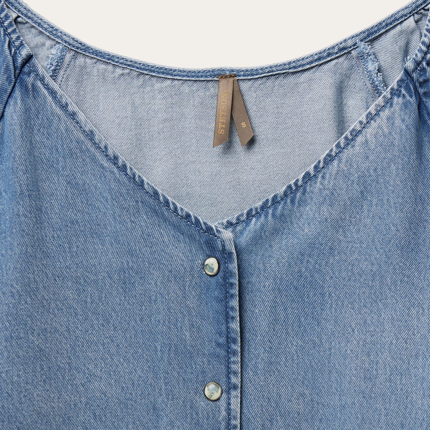 Denim Snap Front Blouse Women