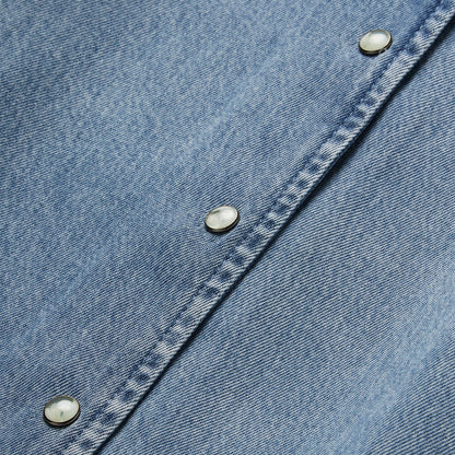 Denim Snap Front Blouse Women