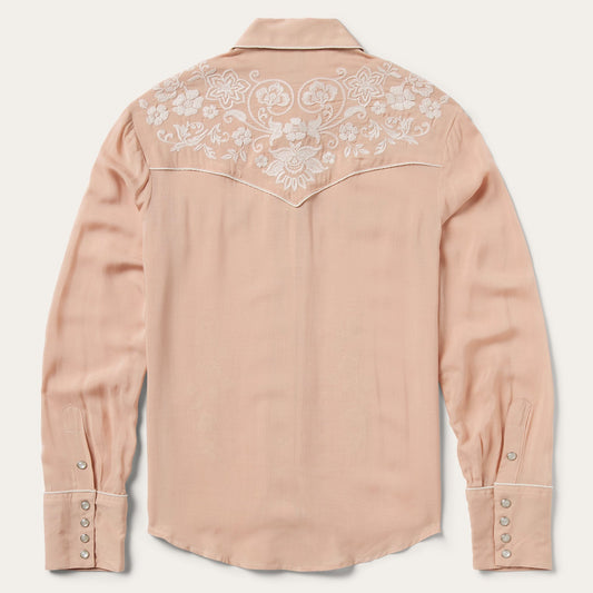 Blush Embroidered Western Shirt Women