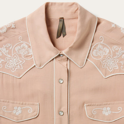 Blush Embroidered Western Shirt Women