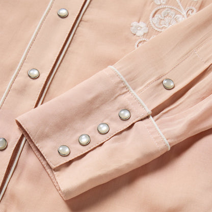 Blush Embroidered Western Shirt Women