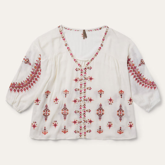 Dobby Peasant Blouse Women