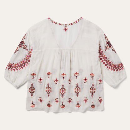Dobby Peasant Blouse Women