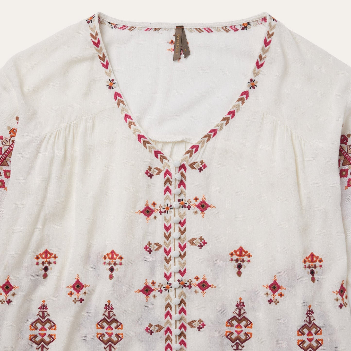 Dobby Peasant Blouse Women
