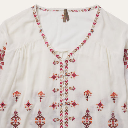 Dobby Peasant Blouse Women