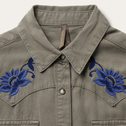 Olive Twill Western Shirt Women