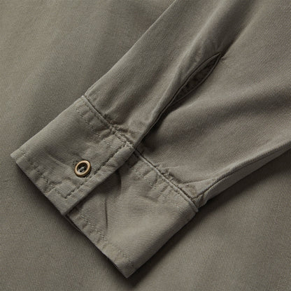 Olive Twill Peasant Blouse Women
