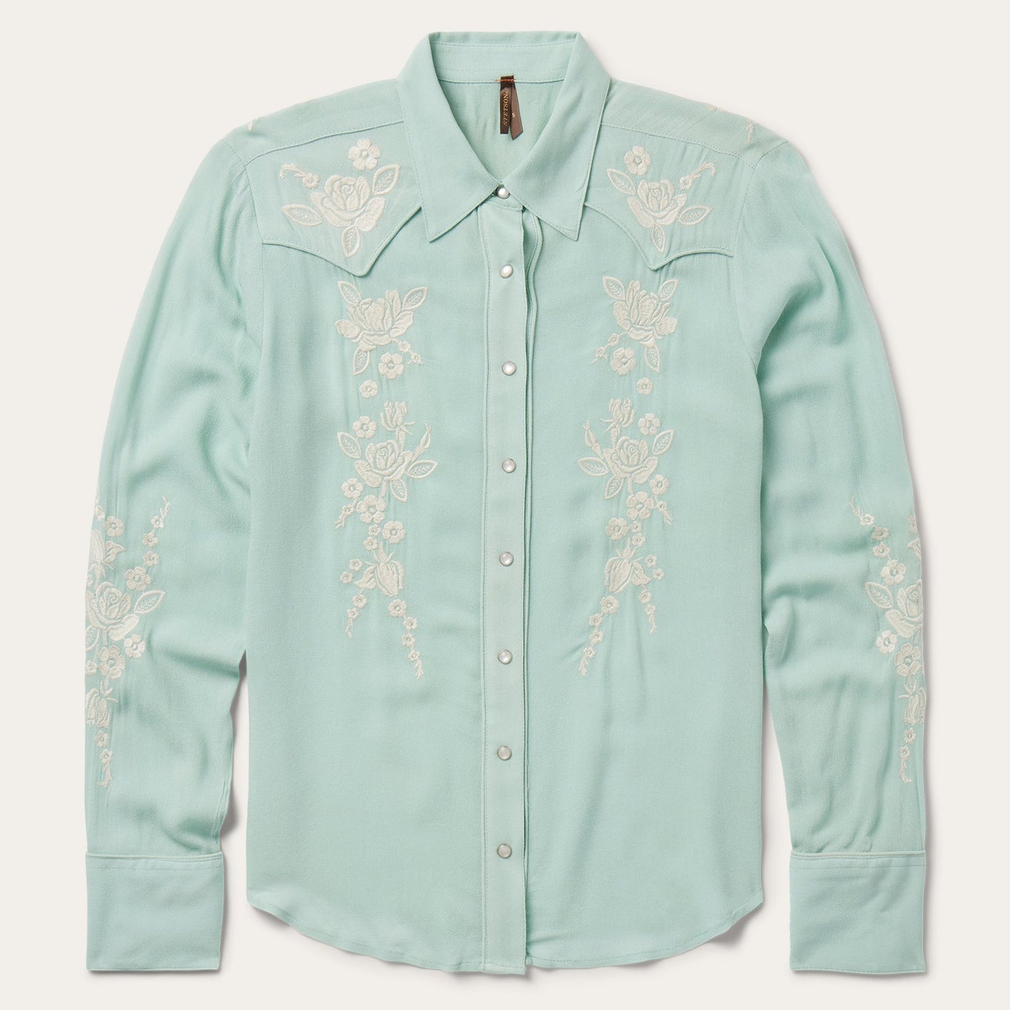 Aqua Crepe Western Shirt Women