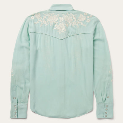Aqua Crepe Western Shirt Women