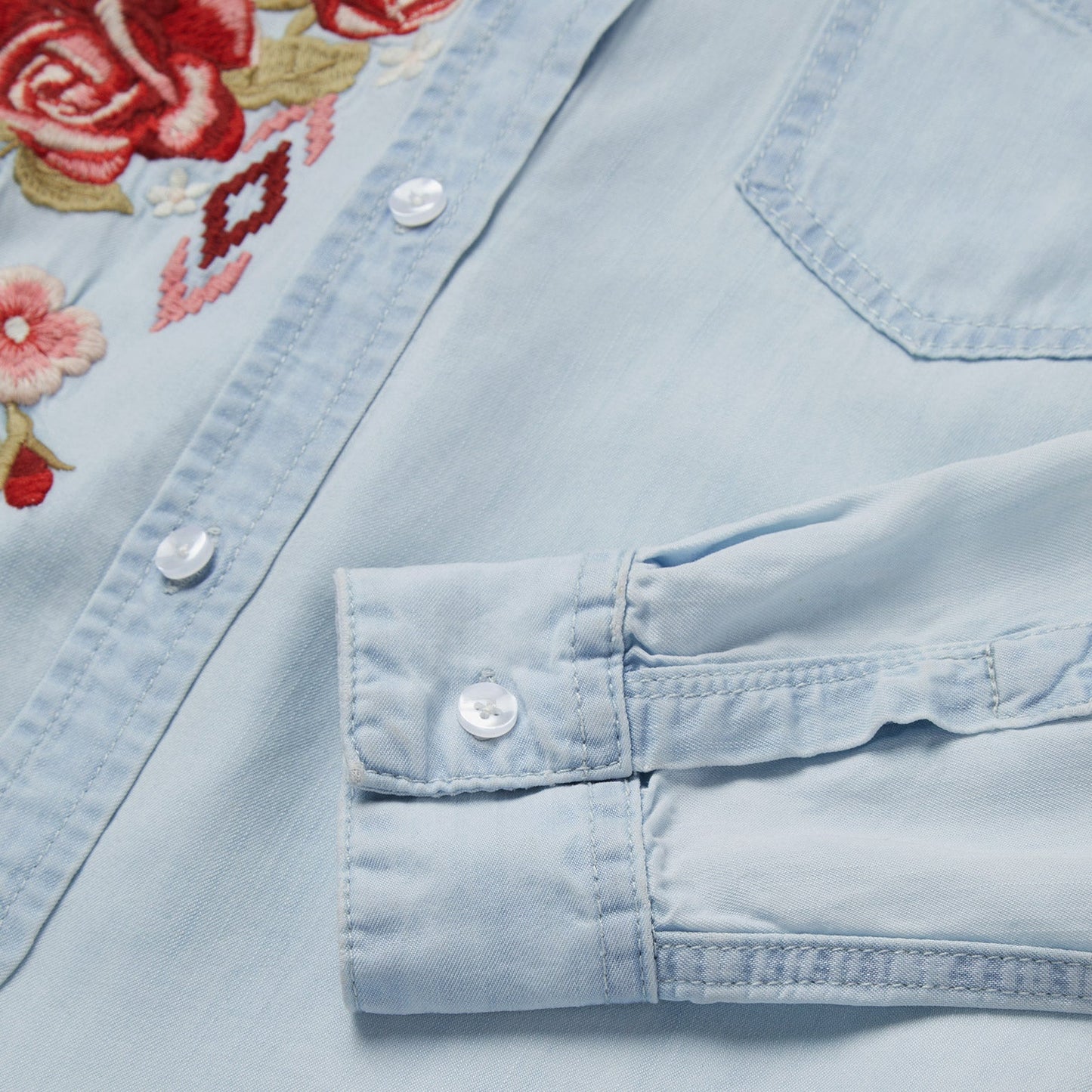 LongSleeved Embroidered Shirt Women