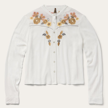 Embroidered Crepe Shirt Women