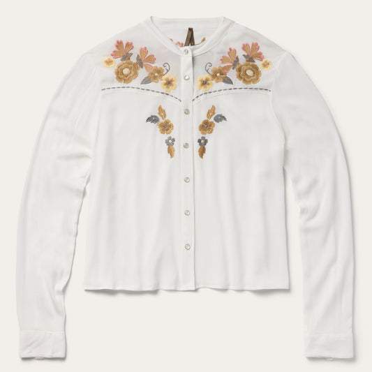 Embroidered Crepe Shirt Women
