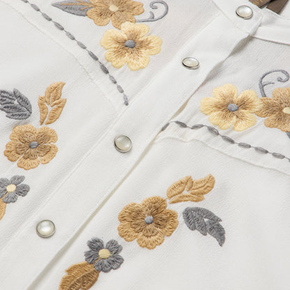 Embroidered Crepe Shirt Women