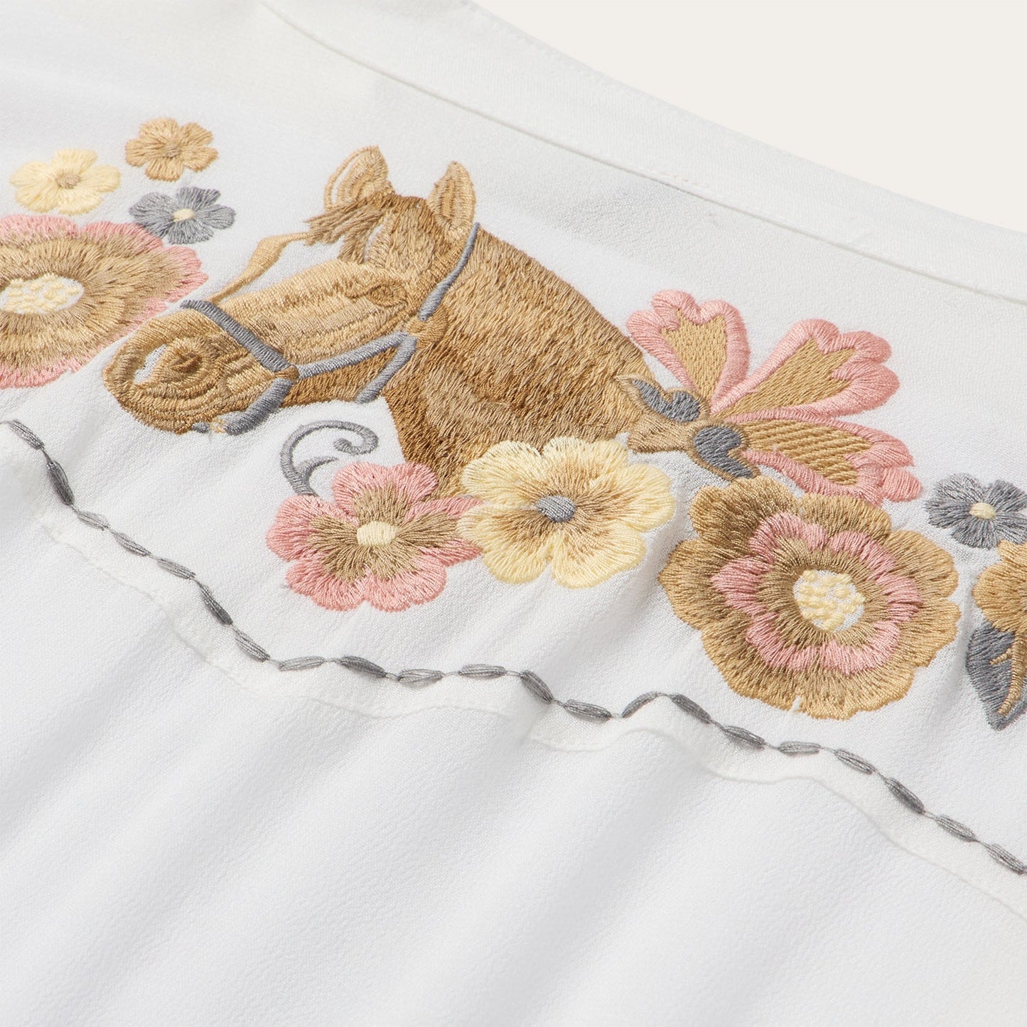 Embroidered Crepe Shirt Women
