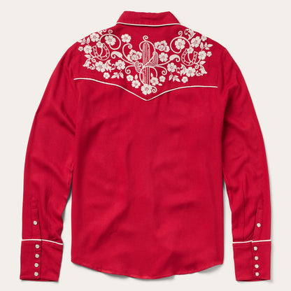 Embroidered Retro Western Shirt Women