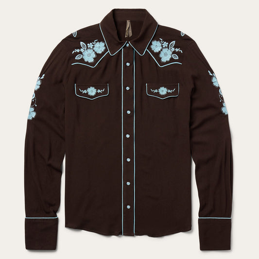 Embroidered Retro Western Shirt Women