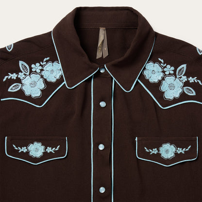 Embroidered Retro Western Shirt Women