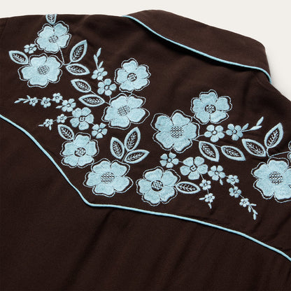 Embroidered Retro Western Shirt Women