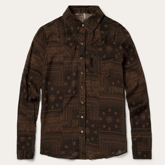 Patchwork Bandana Print Shirt Women
