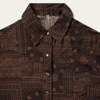 Patchwork Bandana Print Shirt Women