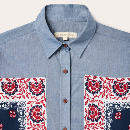 Chambray Bandana Shirt Women