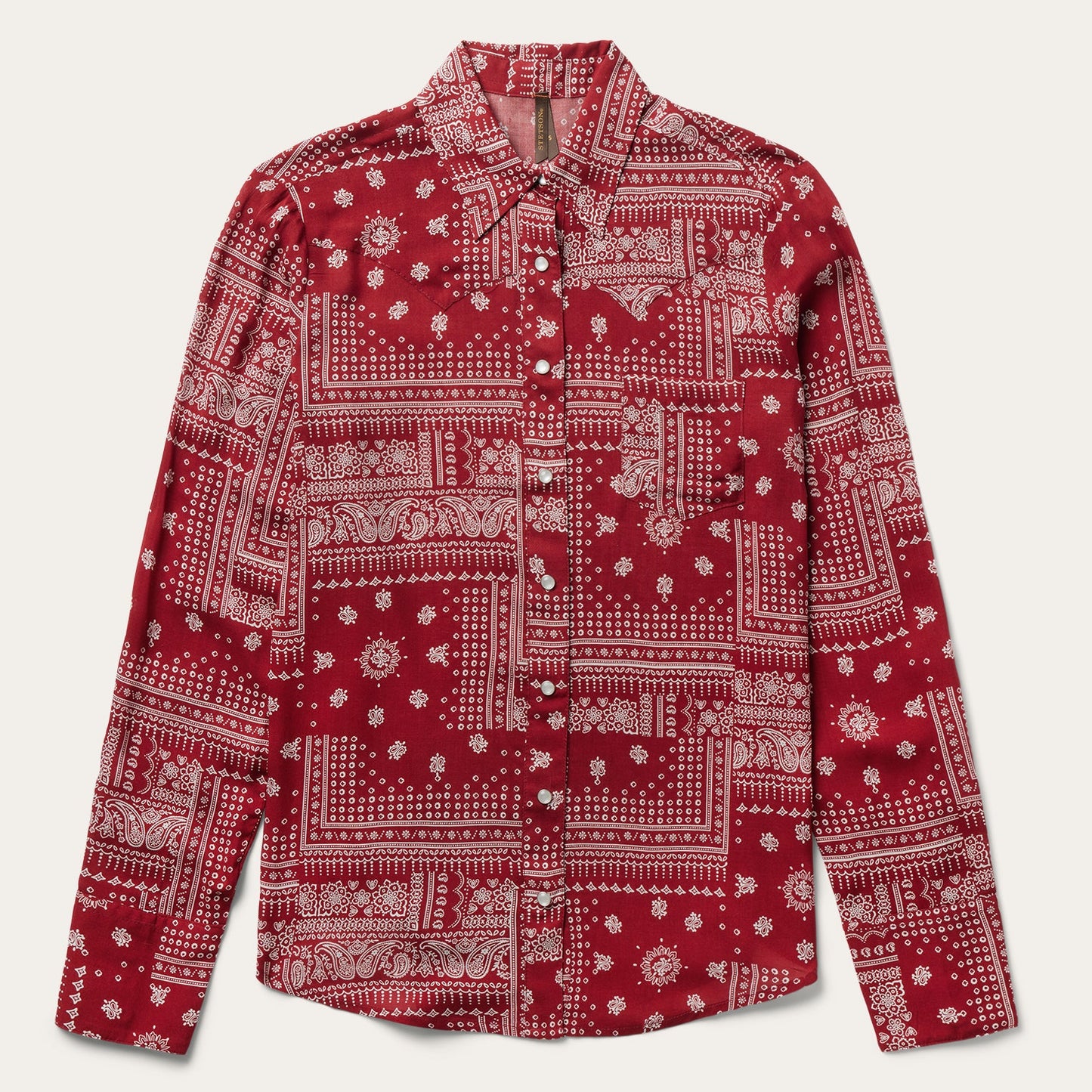 Red Bandana Patchwork Shirt Women