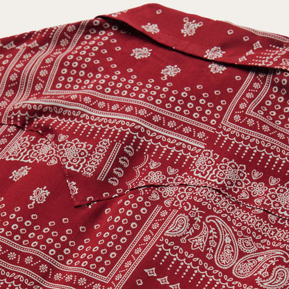 Red Bandana Patchwork Shirt Women