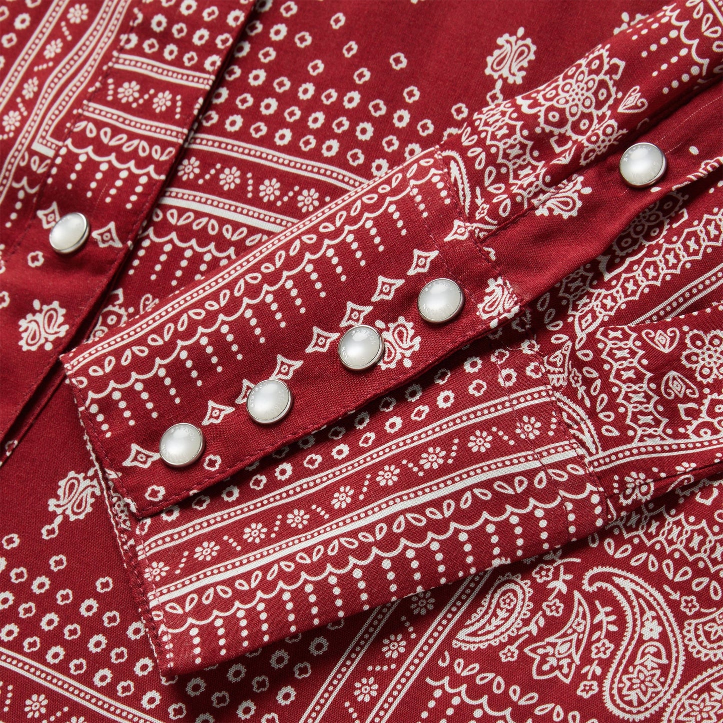 Red Bandana Patchwork Shirt Women