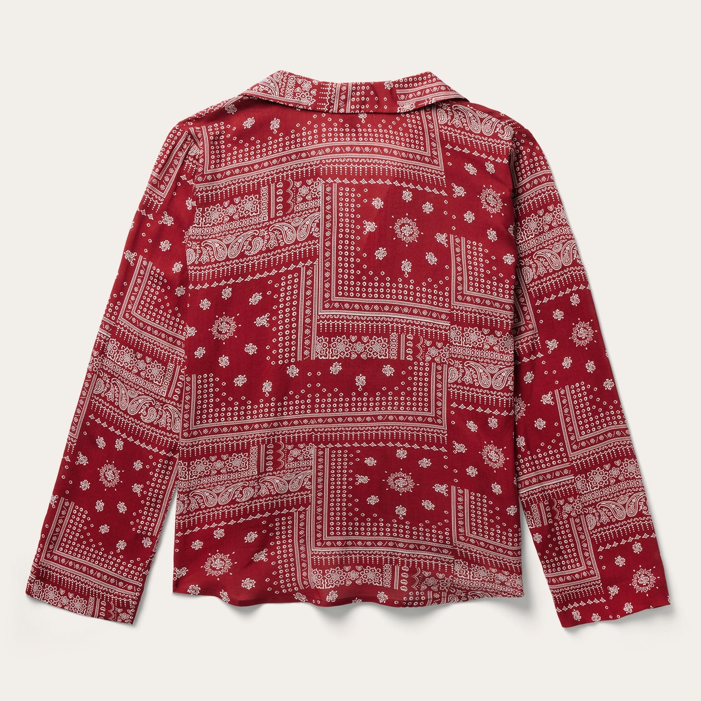 Red Bandana Patchwork Blouse Women