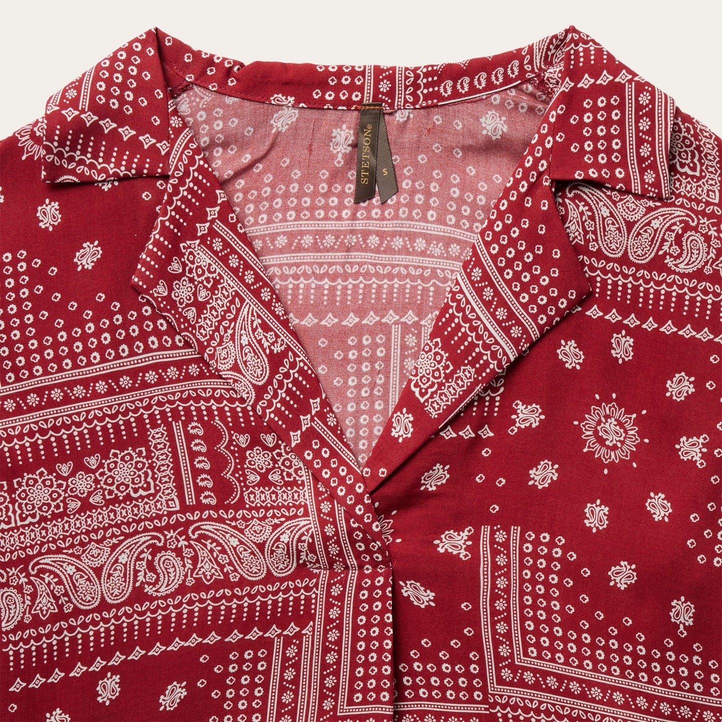 Red Bandana Patchwork Blouse Women