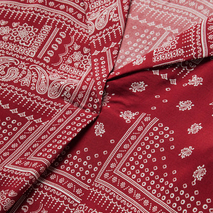 Red Bandana Patchwork Blouse Women