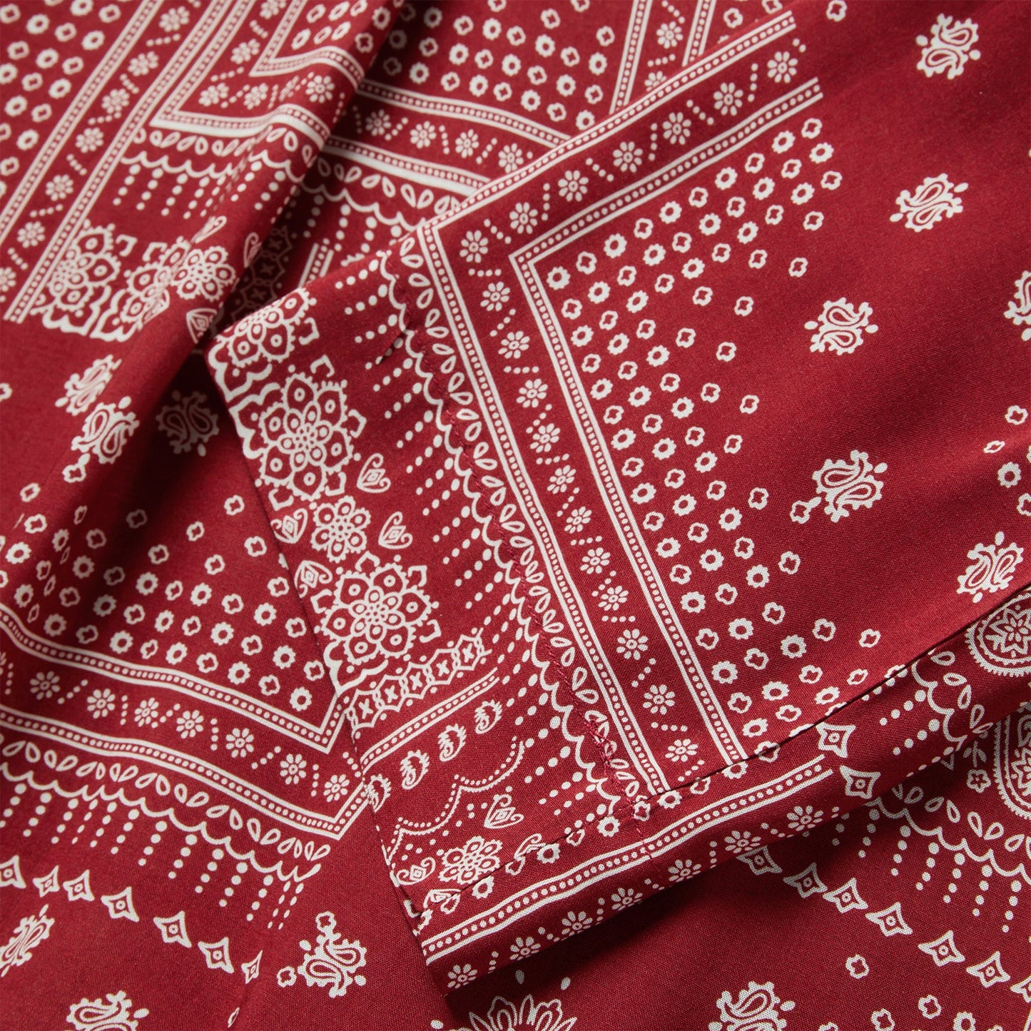 Red Bandana Patchwork Blouse Women
