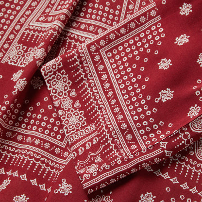 Red Bandana Patchwork Blouse Women