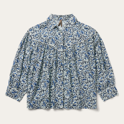Indigo Tapestry Print Blouse Women