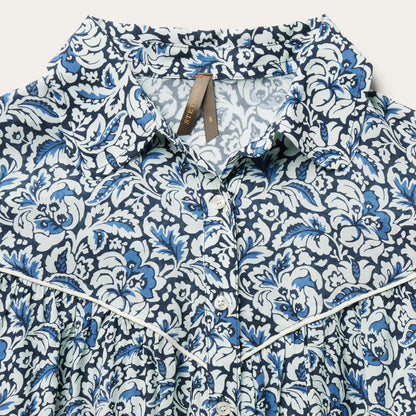 Indigo Tapestry Print Blouse Women