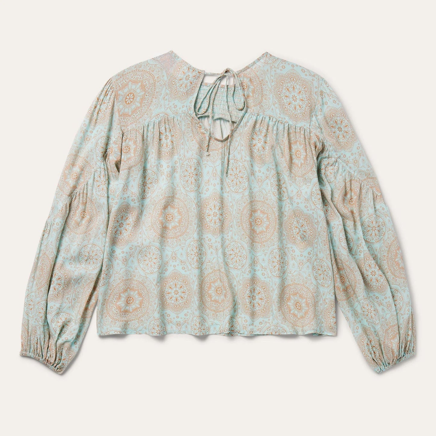 Mandala Print Peasant Blouse Women