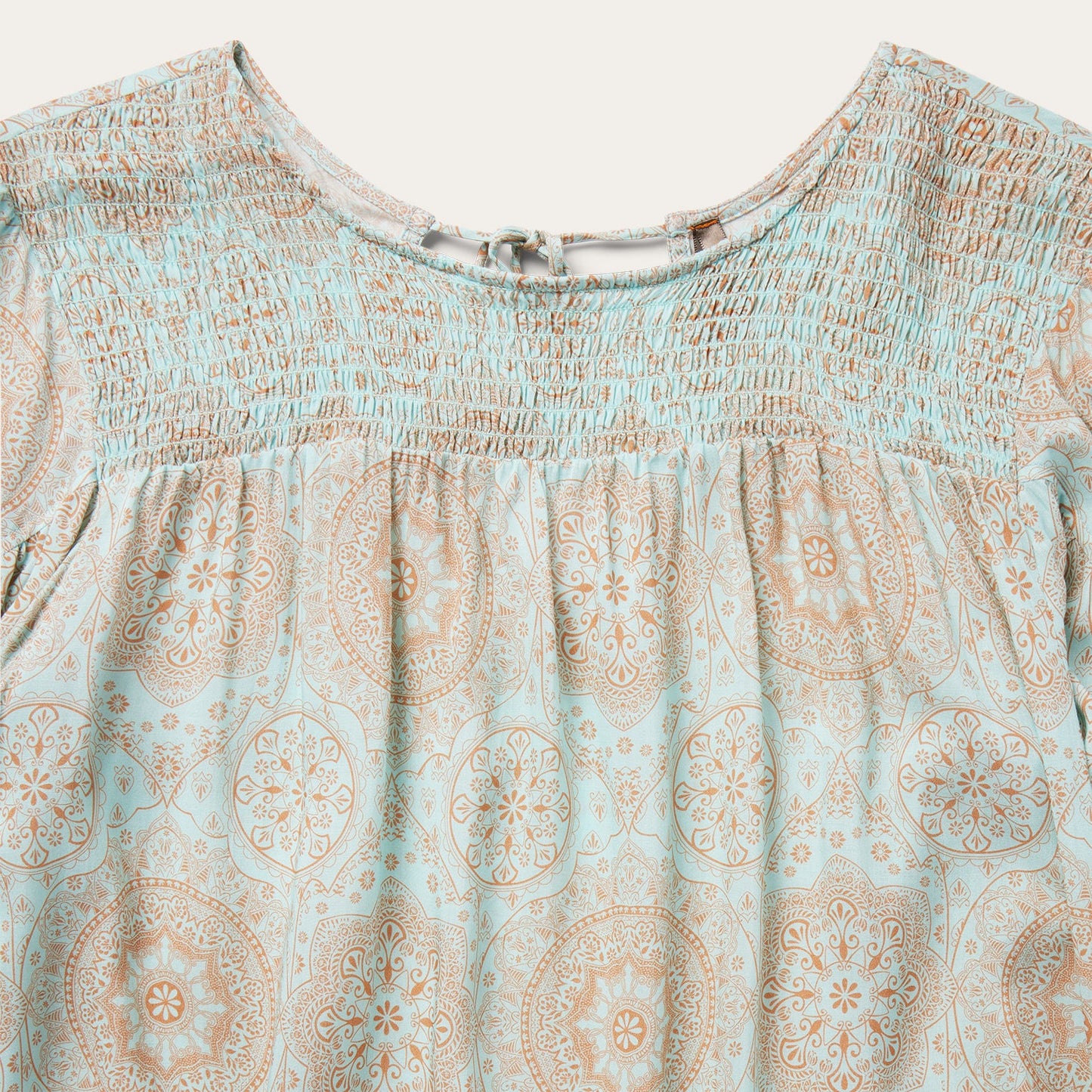 Mandala Print Peasant Blouse Women