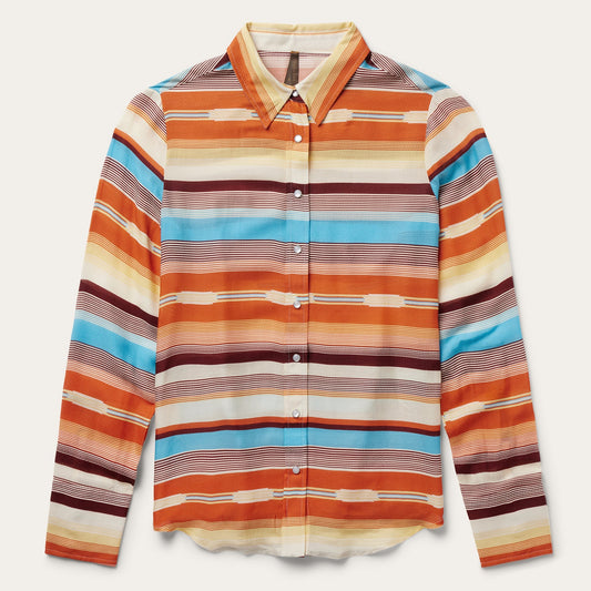 Sunset Serape Print Western Shirt Women