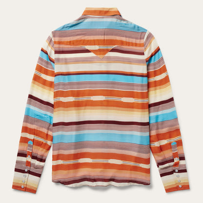 Sunset Serape Print Western Shirt Women