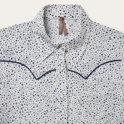 Stars Print Western Shirt Women