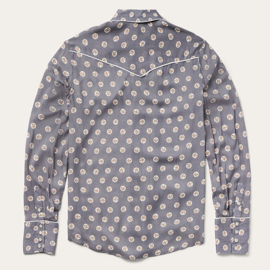 Horse Pennies Print Western Shirt Women