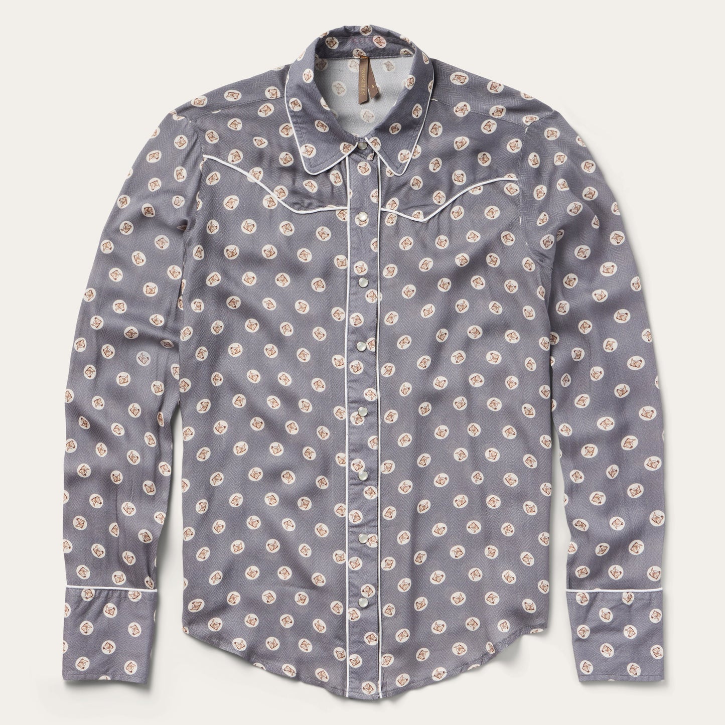 Horse Pennies Print Western Shirt Women