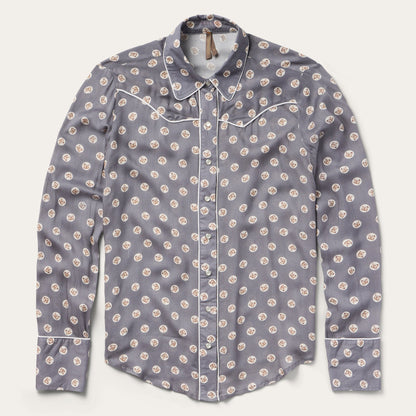 Horse Pennies Print Western Shirt Women